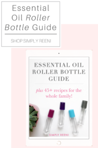 iPad of the essential oil roller bottle guide with a pink background